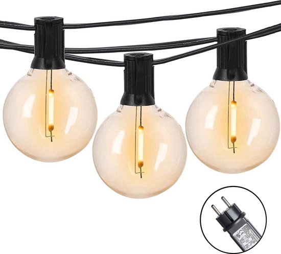 Museum touw Product a sunny day lichtsnoer buiten - lichtslinger - inclusief 25 XL LED lampen  voor buiten... | bol.com