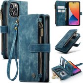 Caseme C30 Telefoonhoesje geschikt voor Apple iPhone 14 Pro Hoesje Bookcase Portemonnee - Blauw