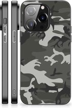 GSM Hoesje iPhone 14 Pro Hoesje Bumper met Zwarte rand Army Light