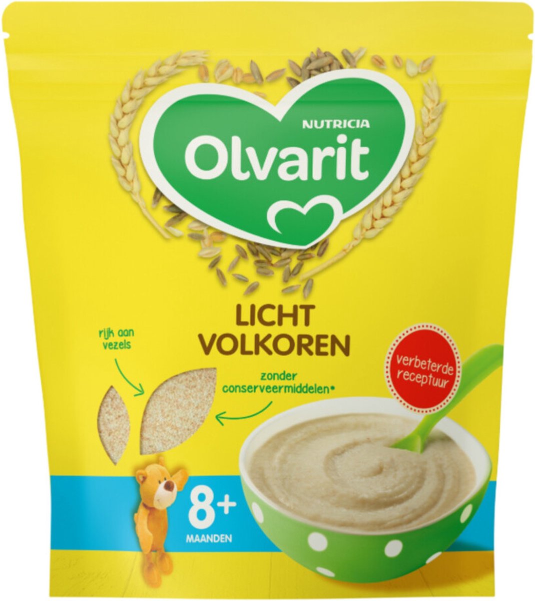 Goedkoopste Olvarit Ontbijtpap Licht Volkoren - geschikt vanaf 8 maanden