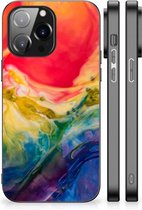 TPU Bumper iPhone 14 Pro Max GSM Hoesje met Zwarte rand Watercolor Dark