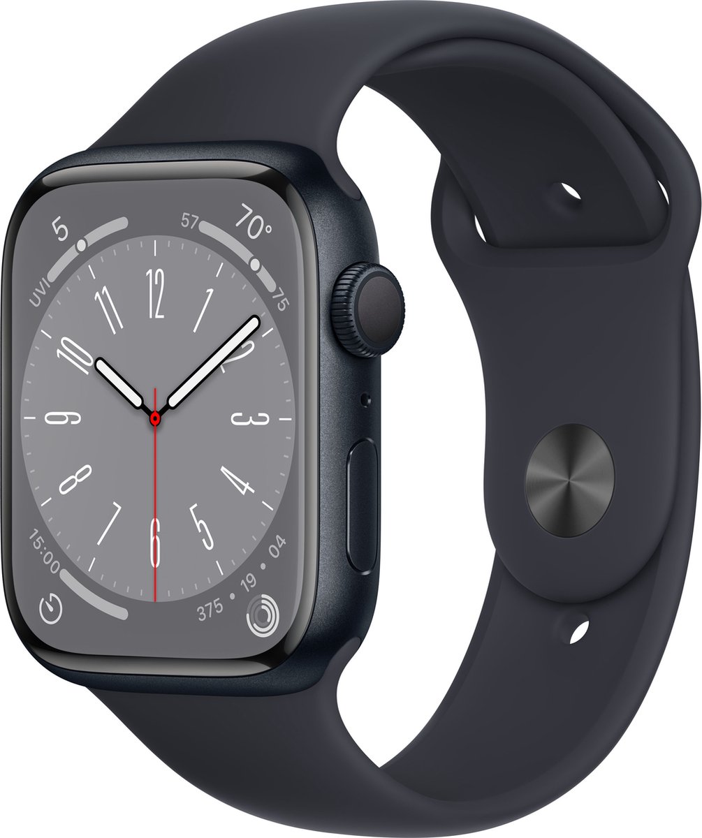 Afbeelding 2 van Apple Watch Series 8 Smartwatch 45mm 4G Middernacht