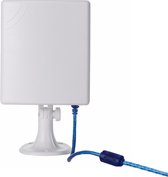 Récepteur Wifi Extérieur Haute Power outdoor - Pour PC Windows, MacOS ou Linux - Antenne 14dBi - Câble USB 5m - Wit