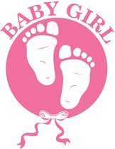 Raam sticker Baby Girl - Geboorte aankondiging - Deursticker - Quote Meisje - Babykamer
