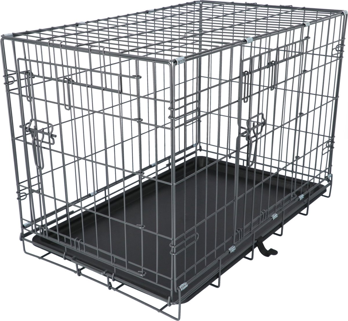Adori Safety+ Bench Met 2 Deuren Grijs - Hondenbench - 61x43x49 cm