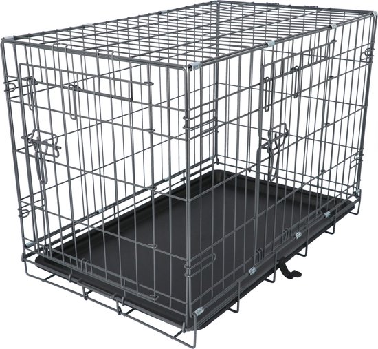 Adori Safety+ Bench Met 2 Deuren Grijs - Hondenbench - 61x43x49 cm