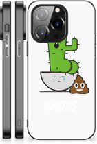 Smartphone Hoesje iPhone 14 Pro Beschermhoesje met Zwarte rand Cactus Poo
