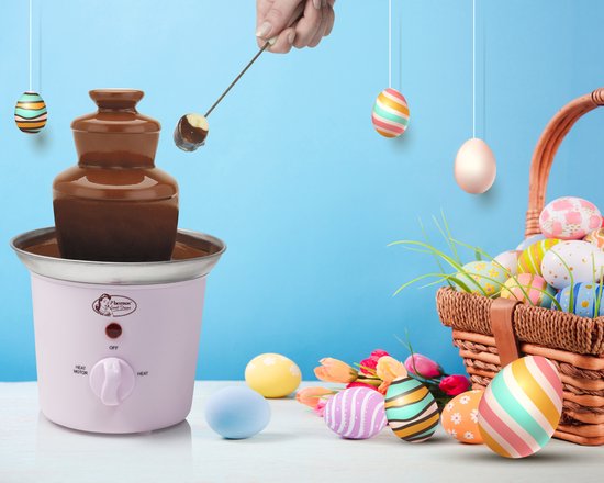 Bestron Chocoladefontein ACF300P - Chocolade fondue - 3 lagen - Roze - 5 jaar garantie — afbeelding 3