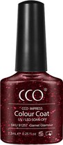 CCO Shellac - Gel Nagellak - kleur Garnet Glamour 91257 - GlitterPaarsRood - Dekkende kleur - 7.3ml - Vegan