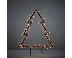 Luca Lighting Garden d'Light Kerstboom Tuinsteker met Warm Witte LED Verlichting - L53 x H75 cm - Zwart