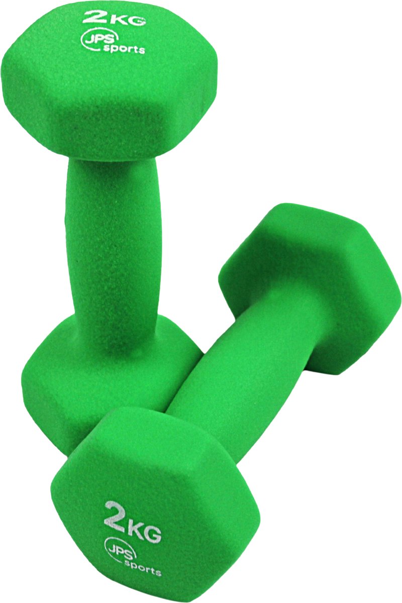 JPS Sports® Dumbells - Gewichten - Dumbells set 2 x 2 kg - Zeshoekig - Duurzaam - Groen