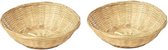 2x Ronde rieten/bamboe mand/schaal 30 x 9 cm - Keuken artikelen fruitschalen/manden - Huis decoratie