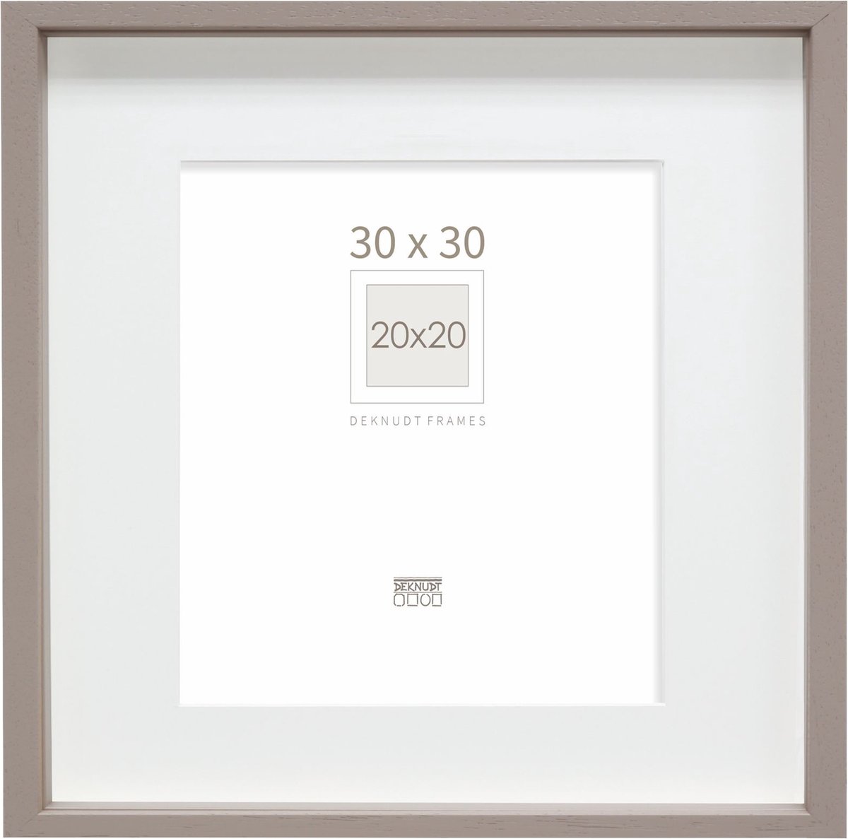 Deknudt Frames Fotolijst - taupe met passe-partout - 20x20 / 30x30 cm