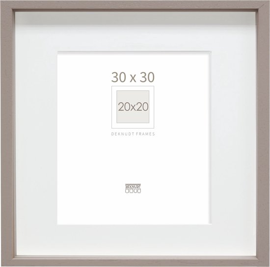 Deknudt Frames Fotolijst - taupe met passe-partout - 20x20 / 30x30 cm