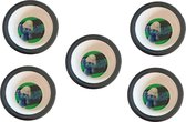 De smurfen - klungel smurf - set van 5 diepe bordjes - voor kinderen - 16,5 cm diameter.