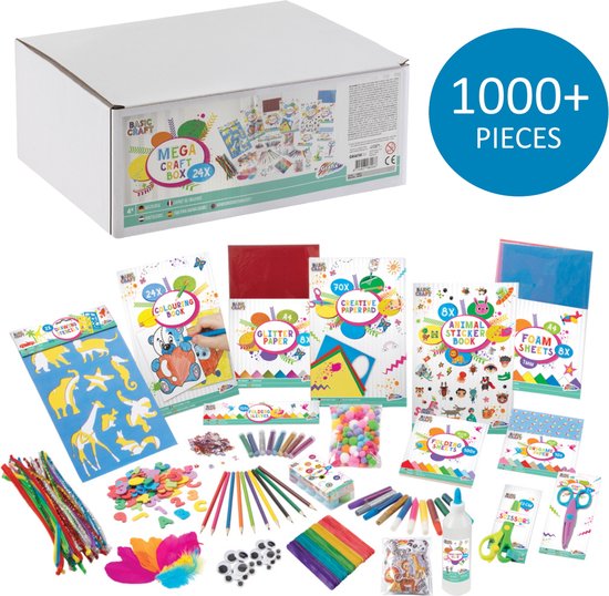 Knutselpakket van Grafix | meer dan 1000 items | knutselen voor meisjes & knutselen voor jongens | Creatief speelgoed