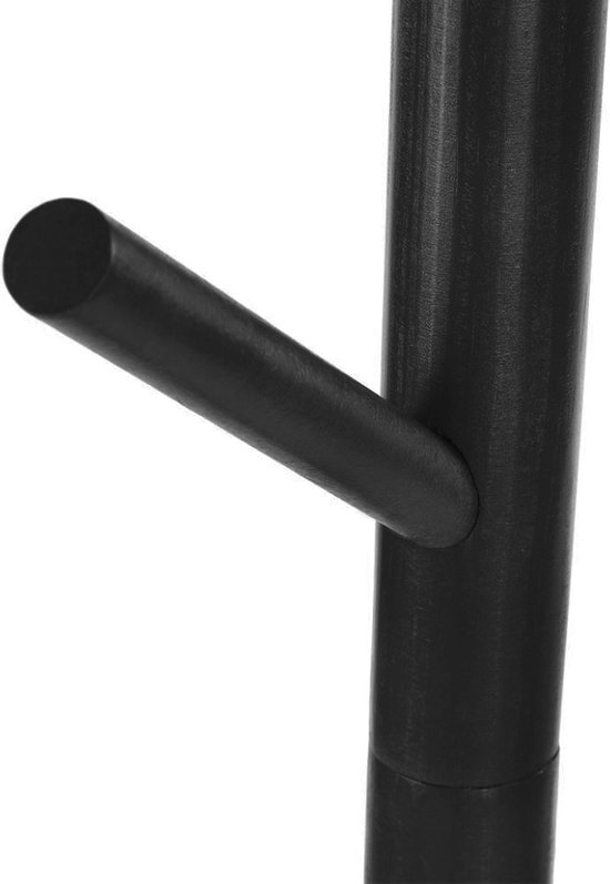 QUVIO Kapstok staand - Kapstok - Staande kapstok - Garderoberek - Kapstokken - Kapstokhaak - Hout - 35 x 35 x 175 cm (lxbxh) - Zwart