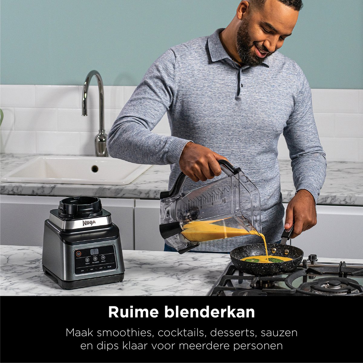 Ninja Foodi 2-in-1 Blender en Smoothie Maker 1200W, 2.1L kan, ijscrusher, Auto-IQ programma's - Afbeelding 3