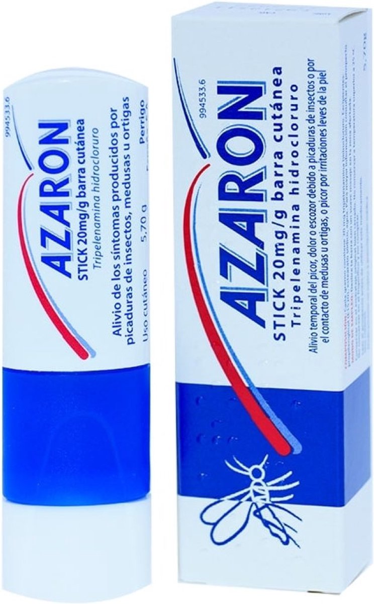 Goedkoopste Azaron stick - insecten en muggenbeten verzachtend - bij jeuk en pijn door insectenbeten - huidstift 5,7 gram