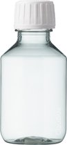 Flacon vide 100 ml HDPE transparent - avec bouchon blanc - lot de 10 pièces - rechargeable - vide