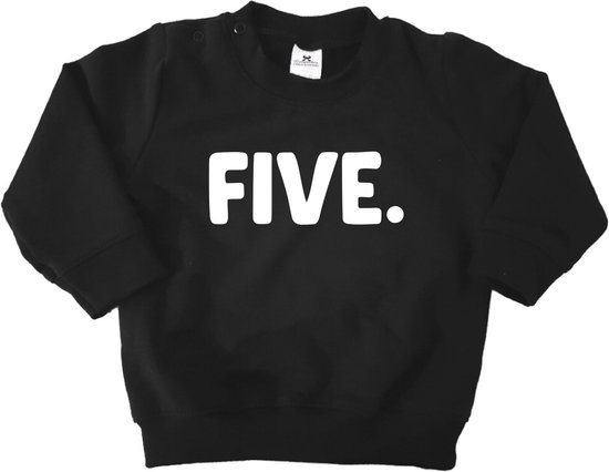 Verjaardag sweater 5-five-zwart-Maat 110/116