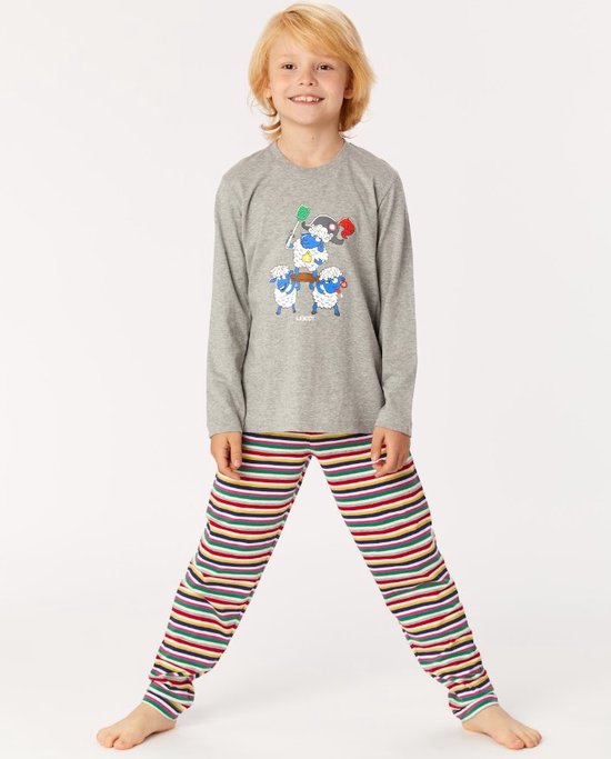 Woody pyjama jongens - grijs - schaap - 222-1-PLS-S/121 - maat 152