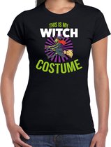 Verkleed t-shirt witch costume zwart voor dames - Halloween kleding S