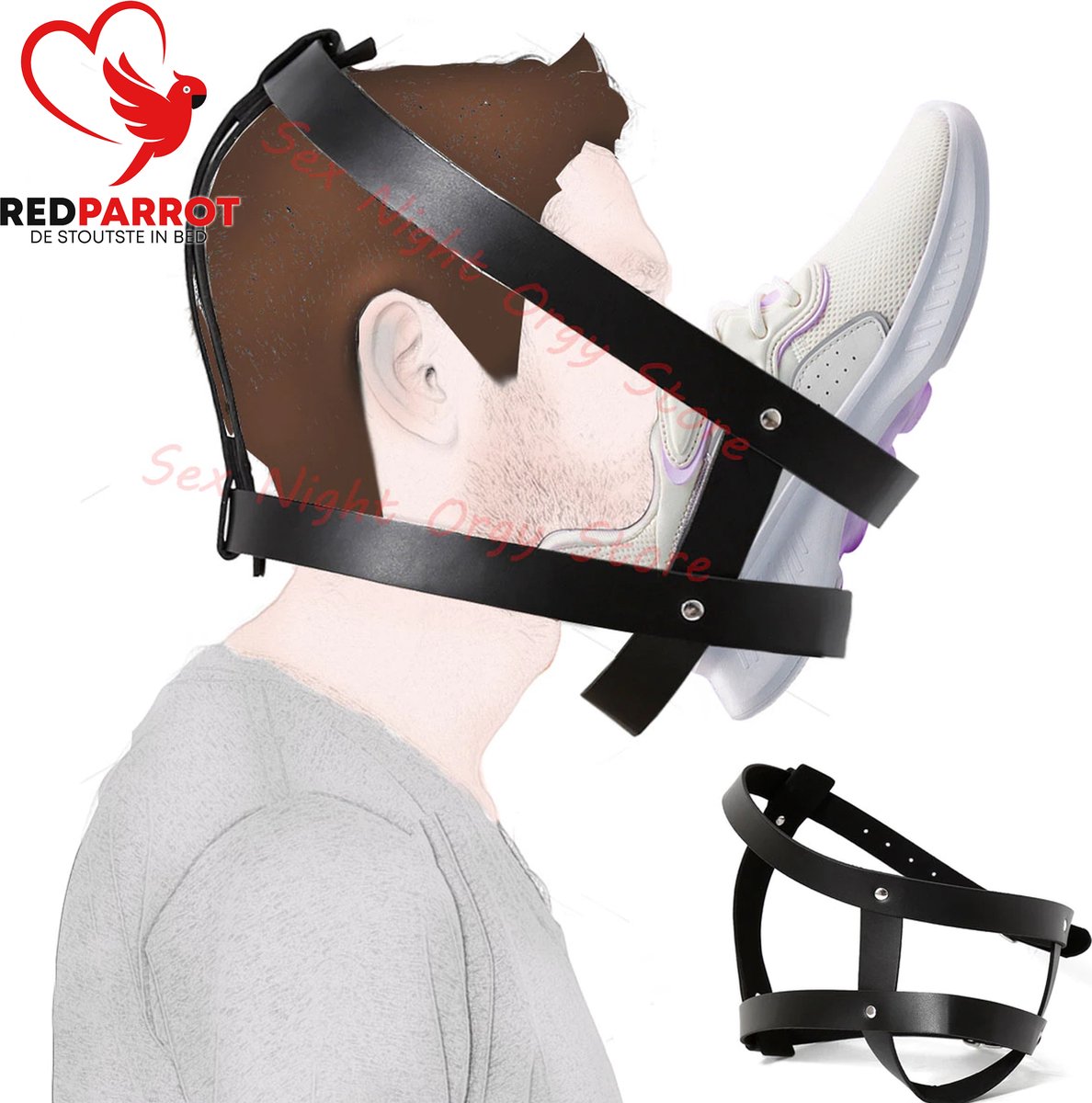 Goedkoopste Fetish masker met Schoen in gezicht | BDSM | SM | Bondage | Goede kwaliteit | Verstelbaar