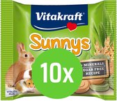 10x Vitakraft Sunny's (suikervrije rondjes) knaagdier en konijn - 50 gram