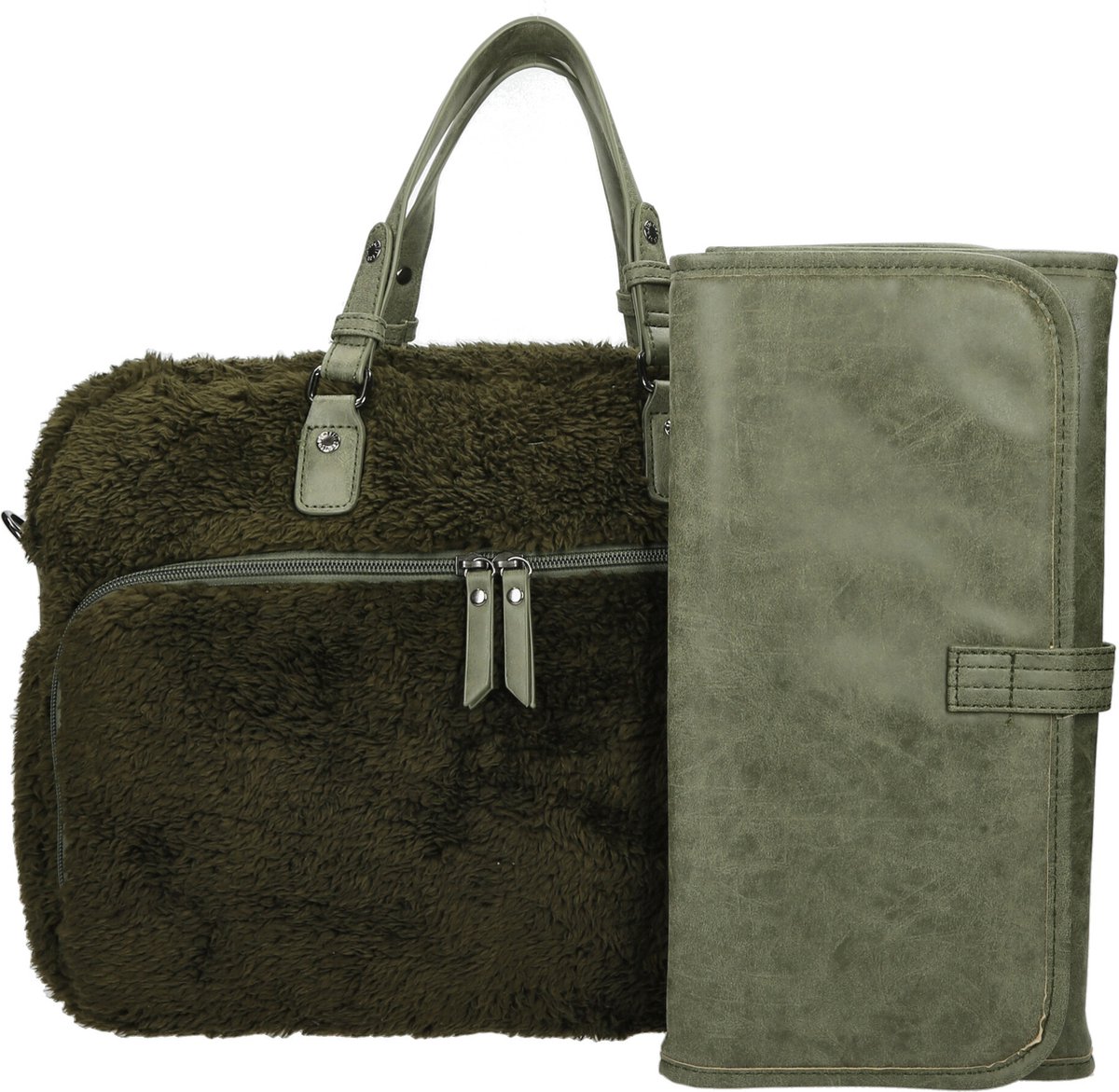 Enrico Benetti Teddy Luiertas / mombag / schoudertas 66655 - Olijf groen – foto 7