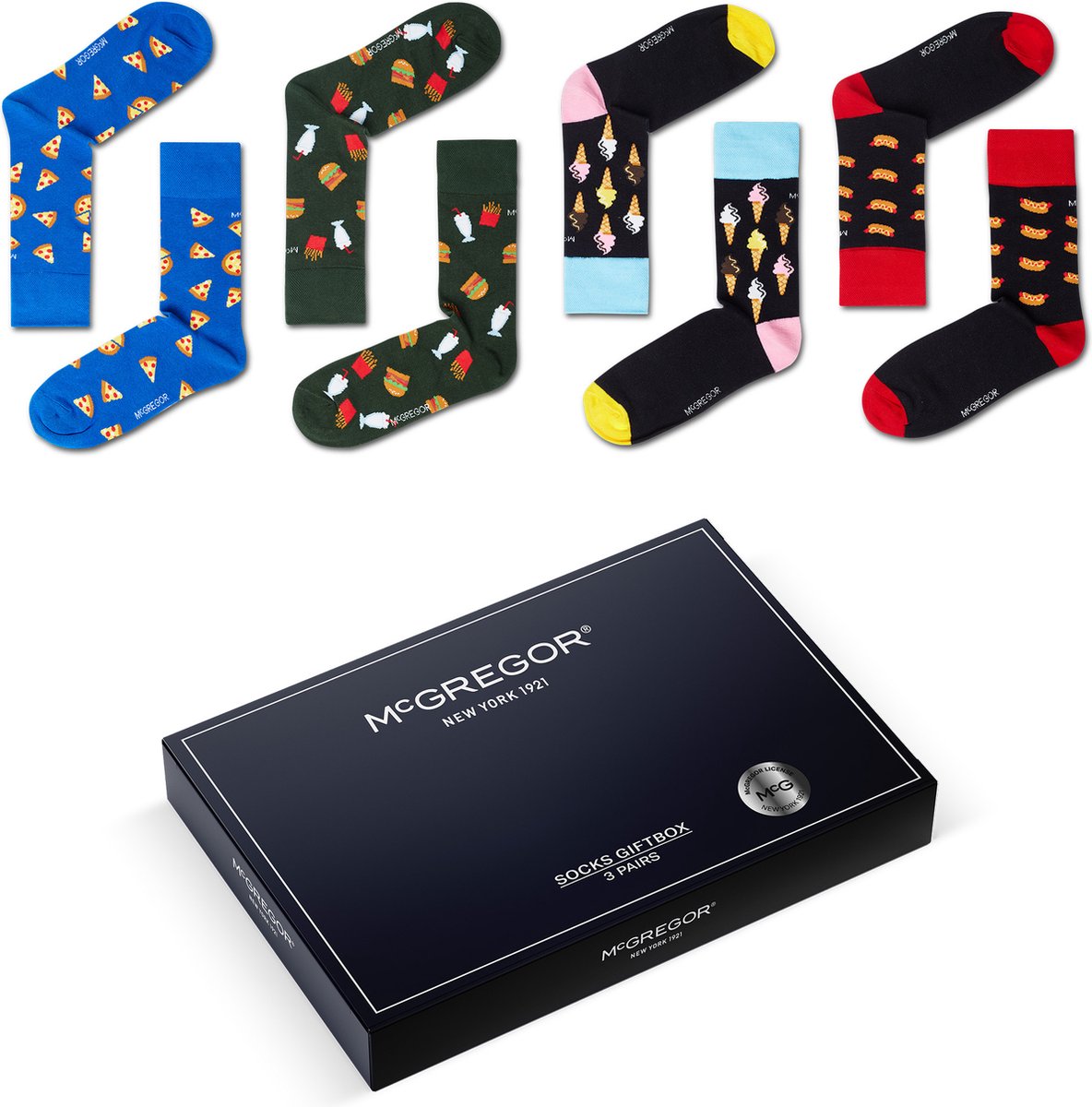 McGregor Sokken Heren | Maat 41-46 | Food Giftbox | Multi Cadeau voor mannen/Sokken Giftbox
