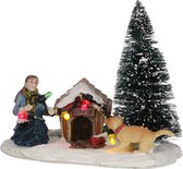 LuVille Kerstdorp Miniatuur Hondenhok - L10 x B7,5 x H9,5 cm
