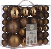 Babioles package boules de Noël 46x en cuivre lumière en plastique de Noël mix - décorations Décorations pour sapins de Noël/ décorations d'arbre / décorations de Noël
