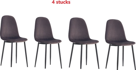 Eetkamerstoel-Eetkamerstoelen Set van 4 set-eettafel-woonkamer stoel-Design eetkamer stoel - Scandinavische stijl - Modern Design - set van 4 - Kuipstoel - Terrasstoel - BRUIN