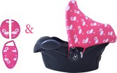 Wallabiezzz Maxi Cosi Zonnekap en Gordelhoes Baby - Flamingo Roze - Kraam cadeau - Voordeelverpakking