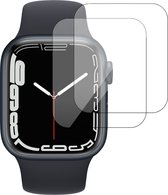 2x Screenprotector geschikt voor Apple Watch Series 7/8/9 45mm - Full Screen Protector - Gehard Glas