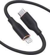 Anker Powerline III flow USB-C naar Lightning-kabel, MFi-gecertificeerde oplaadkabel voor iPhone, iPod, iPad, AirPods Pro - 1,8 m - Zwart