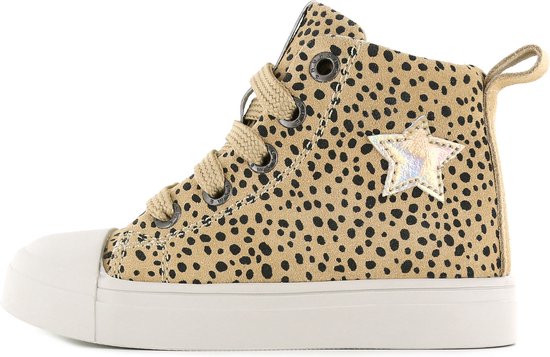 Sneakers | Meisjes | Beige Dots | Leer | Shoesme | Maat 34