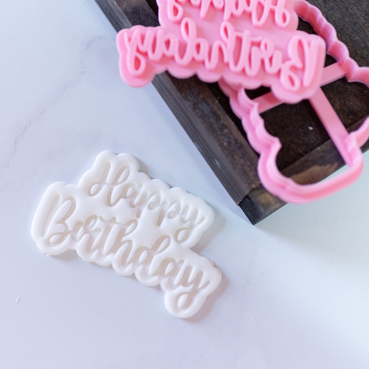 Happy birthday Curly font - Stamp met Cutter | Birthday collectie