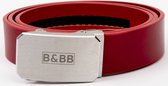 Black & Brown Belts/ Edged - Red Belt /Automatische riem/ Automatische gesp/Leren riem/ Echt leer/ Heren riem Rood/ Dames riem Rood/ 125 CM/ Broeksriem/