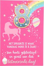 Depesche - Kaart met leeftijd "De mooiste Leeftijd" met de tekst "8 jaar - Het sprookje is waar ..." - mot. 015