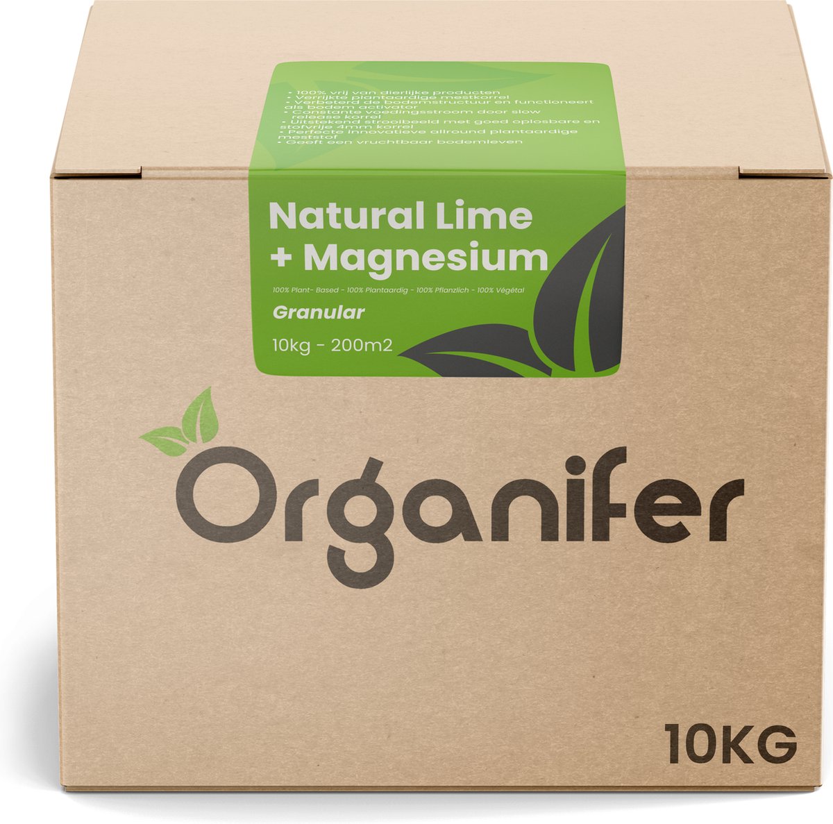 Kalk Korrel meststof verrijkt met magnesium (10Kg - Voor 200m2) voor dieper bladgroen (+PH) Speciaal voor gazon, Perken, Moestuin en openbaar groen - Organifer