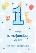 Cijferkaarten - De mooiste Leetijd - Verjaardagskaart 1 Voor je verjaardag veel liefs!...