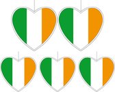 5-delige hou van Ierland versiering set hartjes van 14 cm en 28 cm - Landen vlaggen feestartikelen