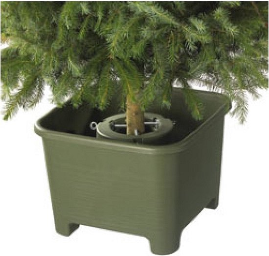 Vierkante groene kerstboom voet voor een echte kerstboom - Kerstboom voeten  / standaards | bol.com