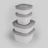 Sunware Sigma home Boîtes de conservation - Contenants pour congélateur - Sans BPA - 4 pièces - 3L + 0+ 0 + 1,8L - Grijs