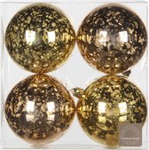 4st kerstballen goud in kunststof Ornament Ball Gold Champagne 4Pcs 8cm