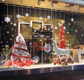 Muursticker Kerstboom en witte eland - Kinderkamer - Jongenskamer - Muurdecoratie - Wandsticker - Sticker Voor Kinderen 60×90CM*2