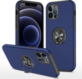 Smartphonica iPhone 12 Pro Hoesje Met Magneet voor Autohouder en Ring Houder - Blauw / TPU / Back Cover geschikt voor Apple iPhone 12 Pro