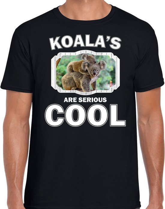 Dieren koalaberen t-shirt zwart heren - koalas are serious cool shirt - cadeau t-shirt koala/ koalaberen liefhebber L